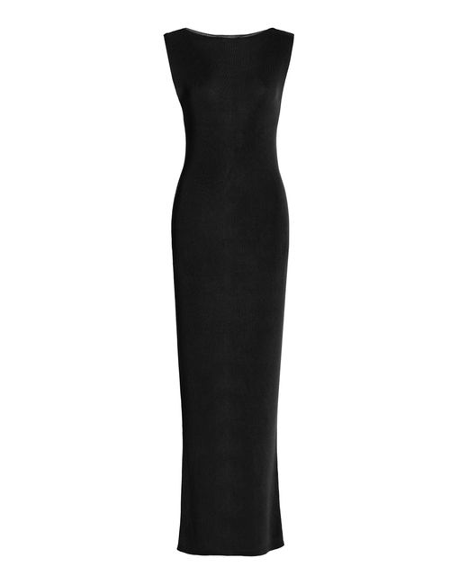 St. Agni Black Vas Ribbed-knit Maxi Dress