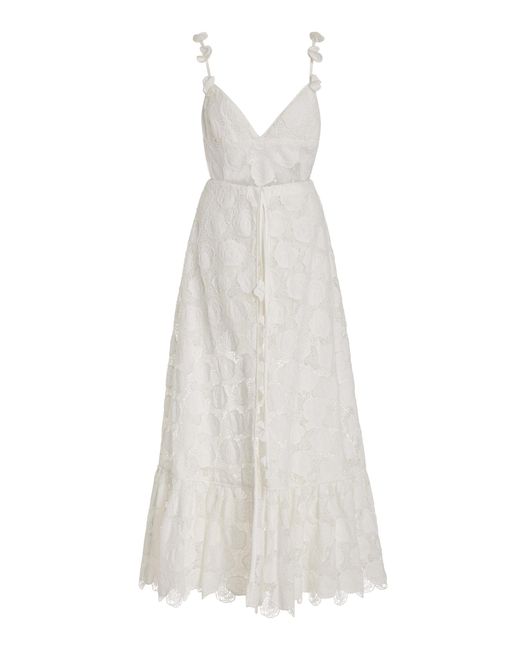 Alexis White Armas Embroidered Lace Playsuit