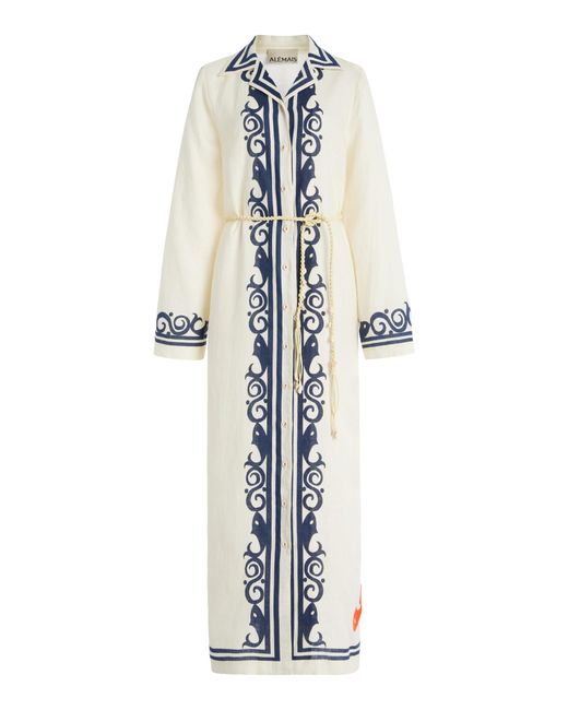 Le Marais Relaxed Fit Midi Shirt in Navy Cotton Sateen