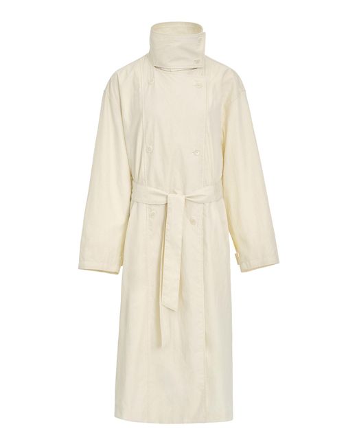 Source Unknown Natural Helga Double Layer Cotton-Blend Trench Coat