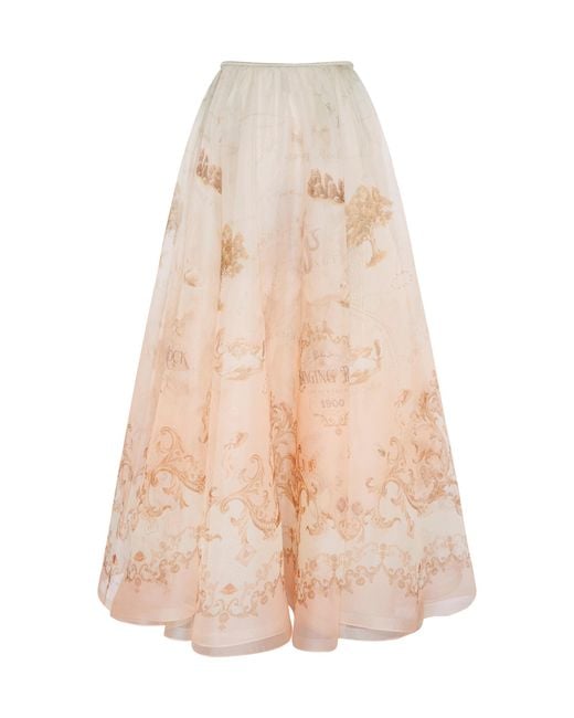 Zimmermann Natural Hypnotic Organza Maxi Silk Skirt