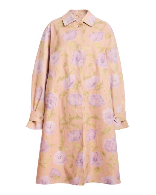 Ulla Johnson Pink Cadogan Printed Cotton Trench Coat