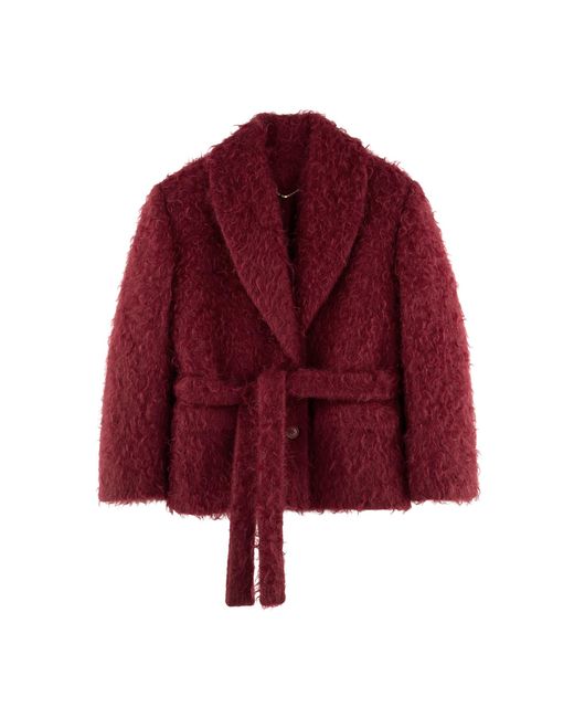 ARAKII Red Exclusive Belted Mohair Jacket
