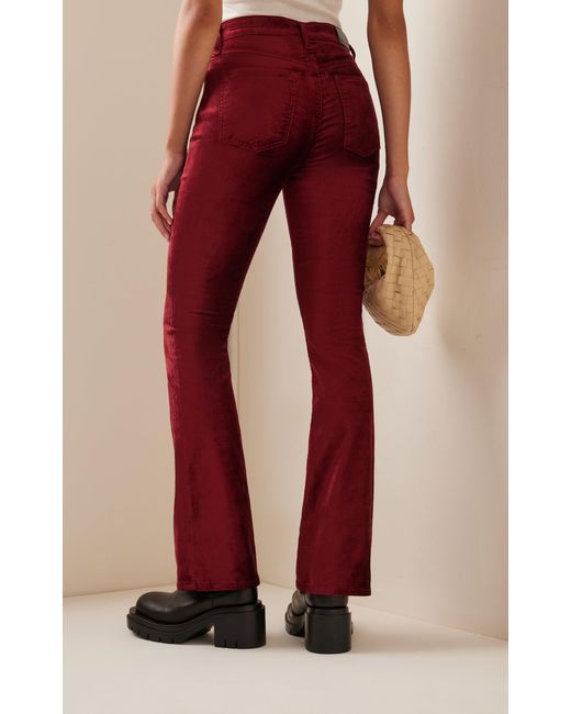 Citizens of Humanity Lilah Velvet High-rise Bootcut Jeans in Red | Lyst