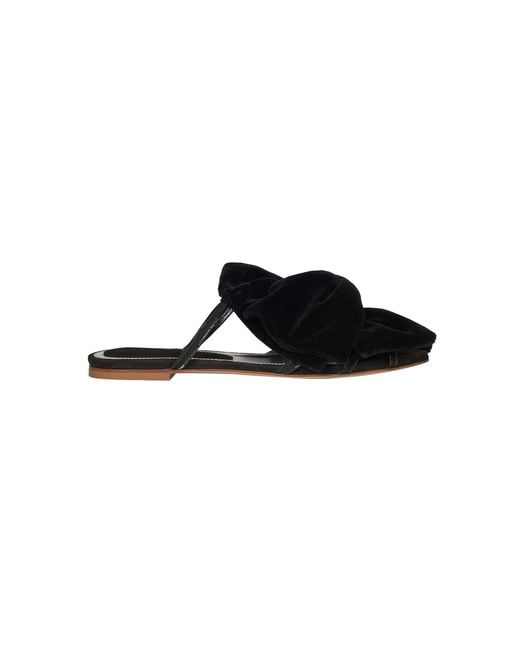 Johanna Ortiz Black The Sumerians Velvet-leather Flats