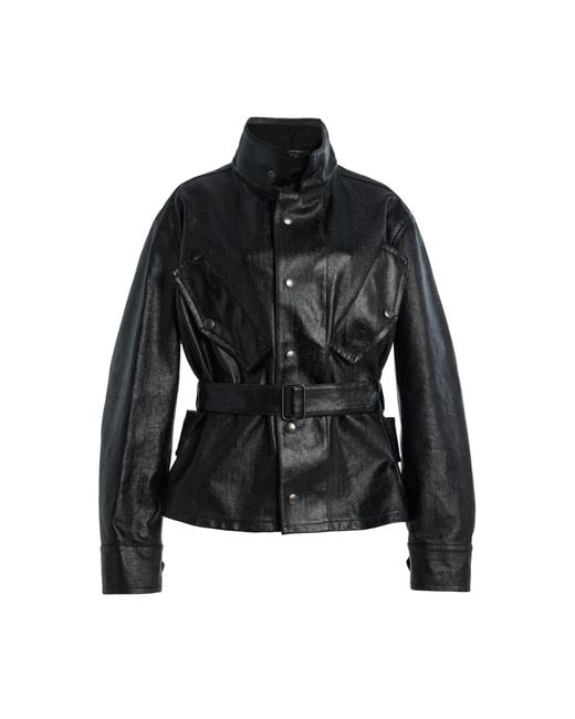 Maison Margiela Black Belted Coated-Cotton Jacket