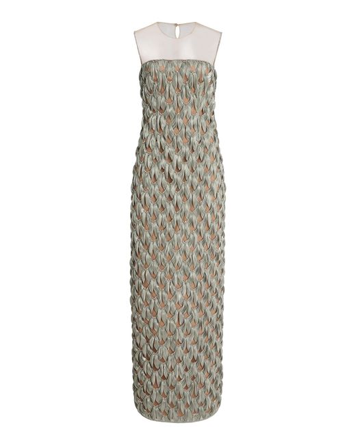 Costarellos White Triana Embellished Gown
