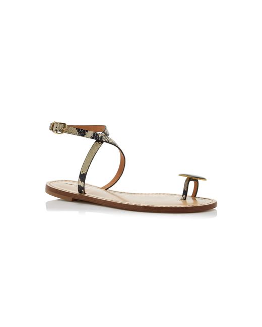 Amanu Multicolor The Kigali Python-Effect Leather Sandals