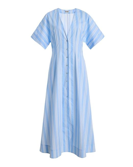 Staud Blue Elle Stretch-Cotton Midi Dress