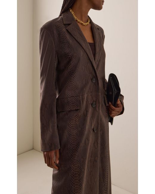 Paris Georgia Brown Classic Python-embossed Leather Jacket