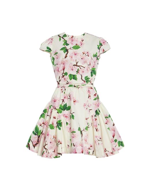 Oscar de la Renta Women's White Belted Cotton Poplin Mini Dress