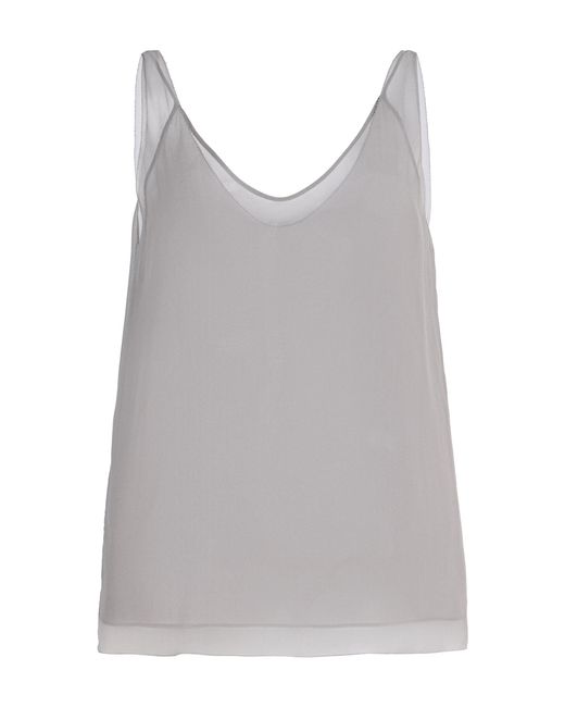 Totême  Gray Silk-Chiffon Slip Top