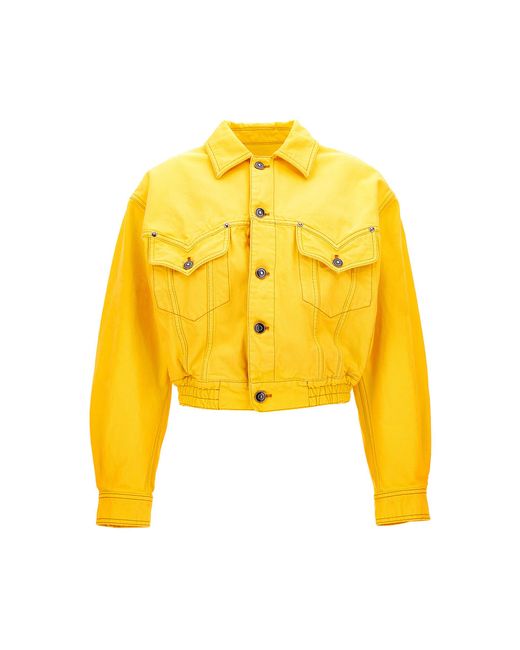 Versace Yellow Long-Sleeve Denim Jacket