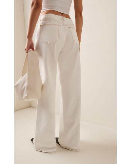 SLVRLAKE Denim White Mica Rigid Low-rise Wide-leg Jeans