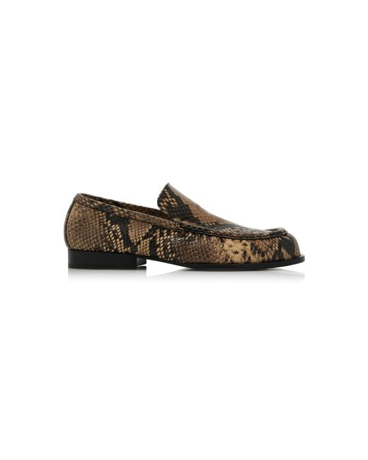 Dries Van Noten Multicolor Snake-Print Leather Loafers