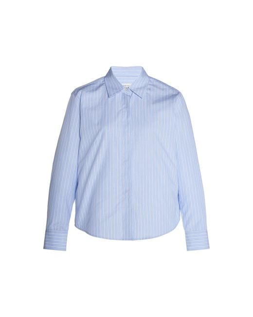 Dries Van Noten Blue Clavini Cotton Cropped Shirt