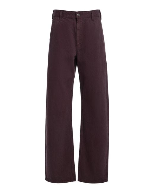 Kallmeyer Purple Column Cotton-Denim Straight Leg Pants