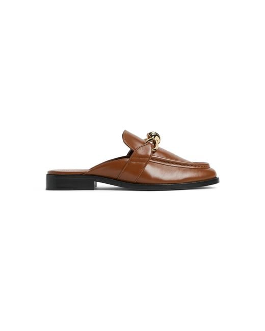 Bottega Veneta Brown Astaire Calfskin Loafer Mules