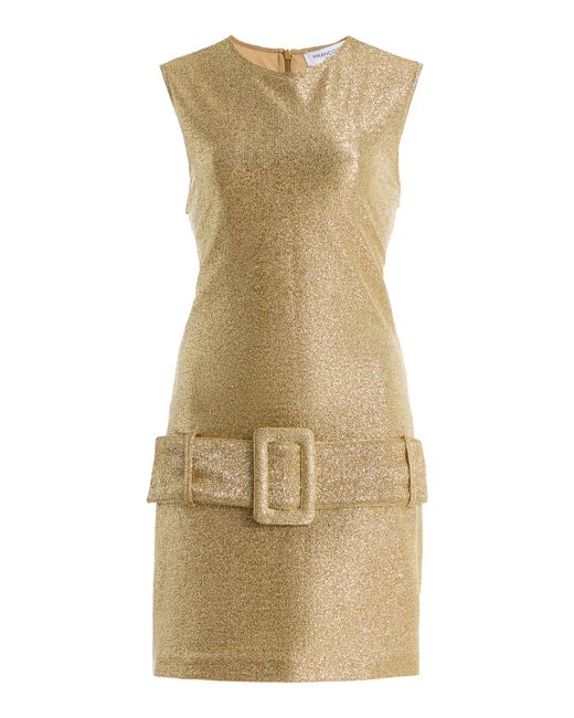 Franchise Natural Exclusive La Isla Clover Metallic Jersey Mini Dress