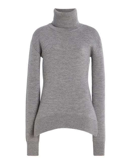 Totême  Gray Wool Turtleneck Top