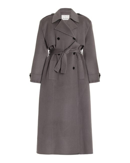 Frankie Shop Brown Nikola Padded Wool-cashmere Trench Coat
