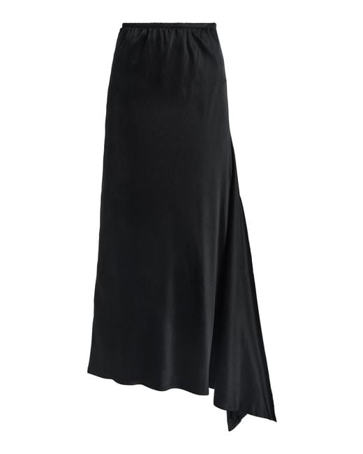 All Three Black Alex Silk Maxi Skirt