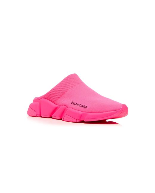 Balenciaga Pink Speed Knit Slip-on Mules