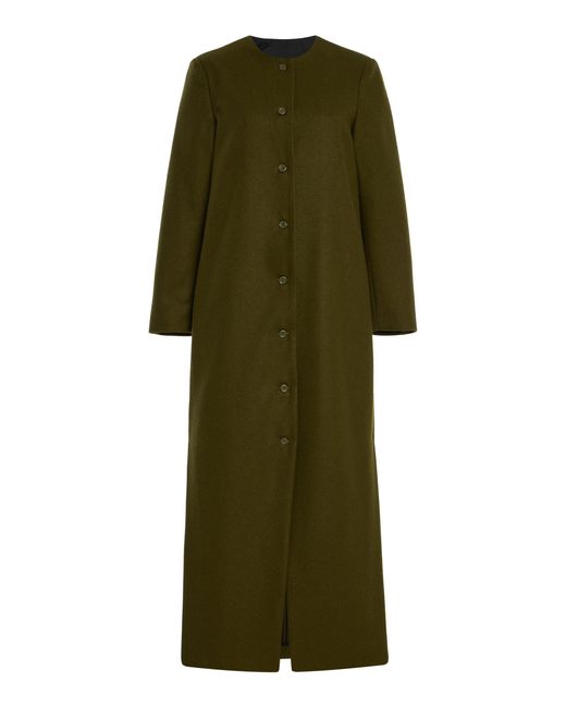 Sloan Green Wool Long Cardigan Coat