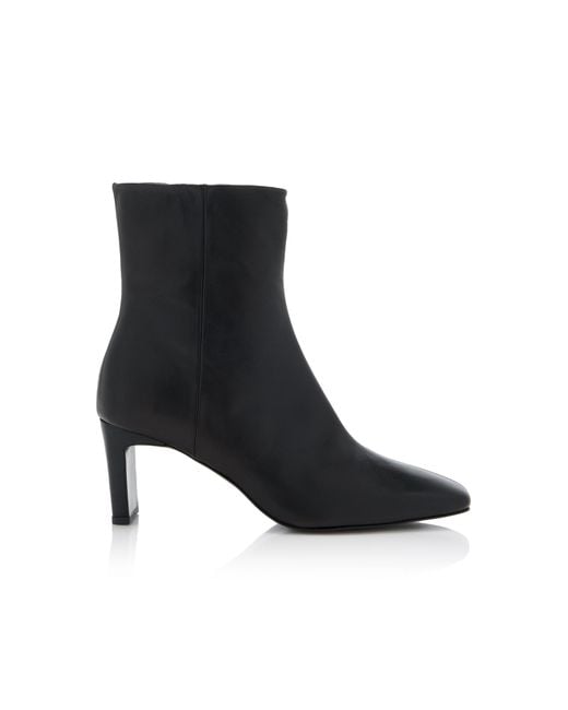 Flattered Black Moa Leather Ankle Boots