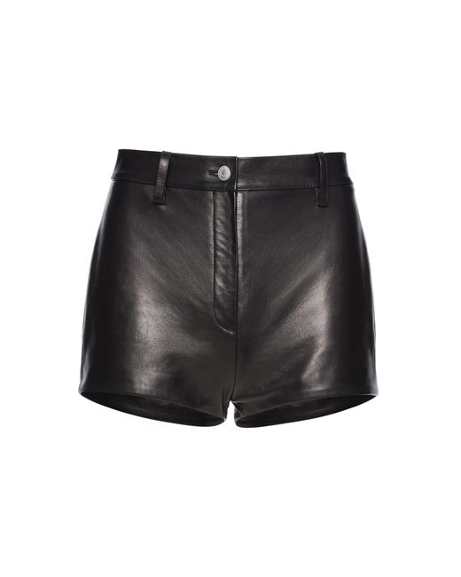 Magda Butrym Black High-rise Leather Mini Shorts