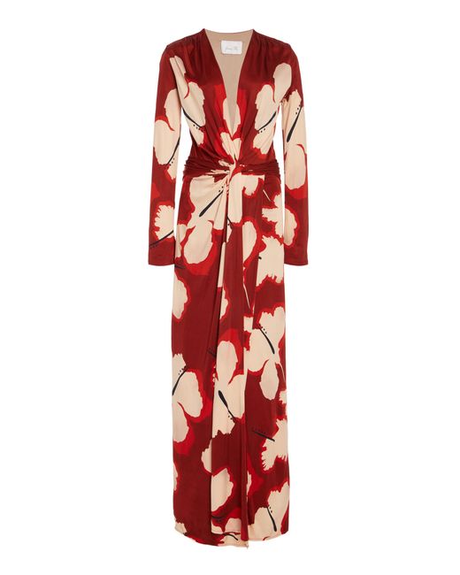 Johanna Ortiz Red Coral Marino Jersey Maxi Dress
