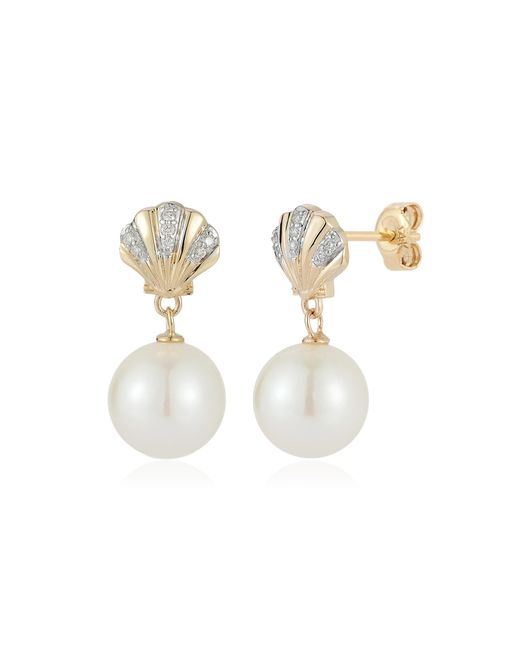 Mateo White Petite Venus Pearl Drop Earrings