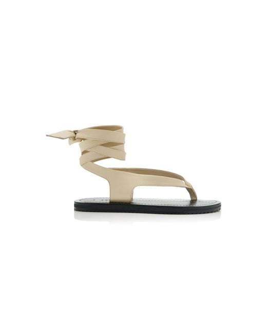 A.Emery White Elmer Lace-Up Leather Sandals