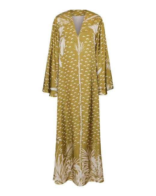 ANDRES OTALORA Yellow Del Dia Printed Caftan