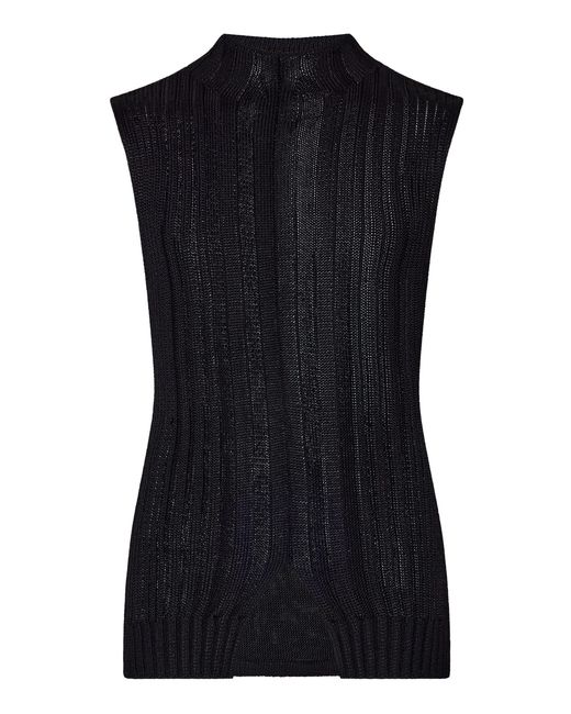 OSSOU Black Nura Mock Neck Top