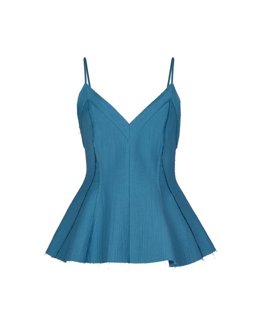 Rachel Comey Blue Layley Cotton-Blend Top