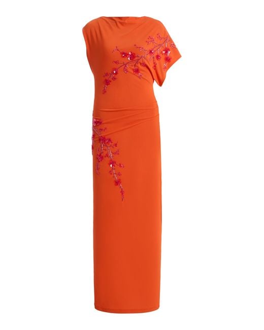 DES_PHEMMES Orange Exclusive La Isla Off-The-Shoulder Maxi Dress