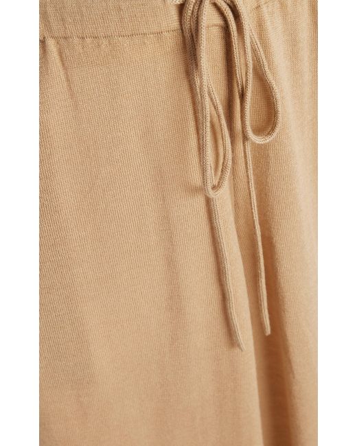 By Malene Birger Natural Piscata Knit Wide-Leg Pants