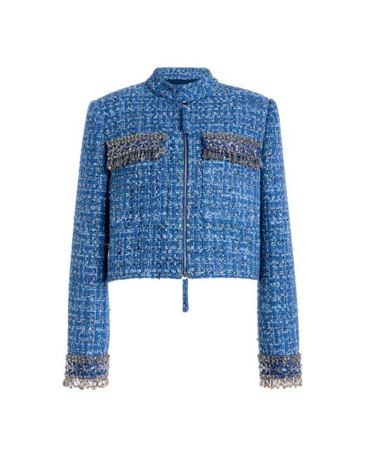 Carolina Herrera Blue Embellished Jacket