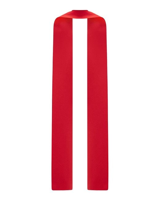 Amsale Red Stretch Crepe Scarf