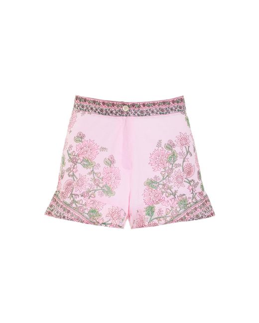 Juliet Dunn Pink High-waisted Cotton Mini Shorts