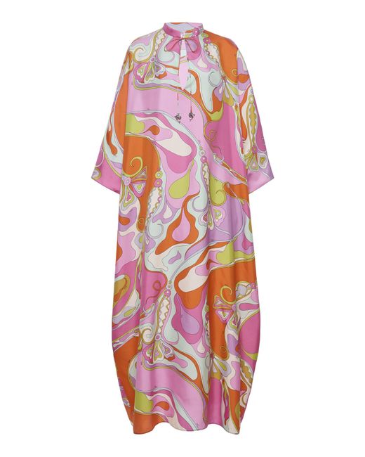 Emilio Pucci Red Silk Twill Caftan