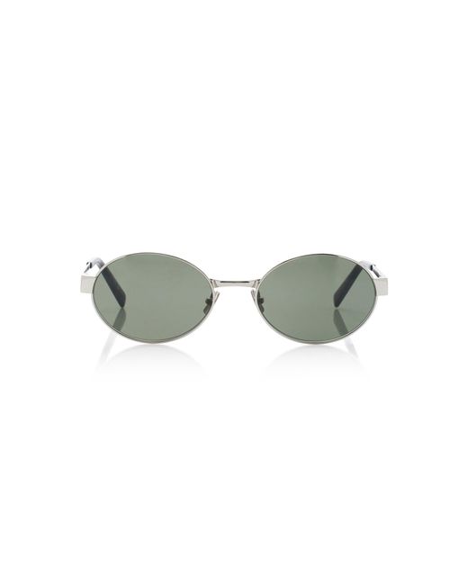 Saint Laurent Green Panthos Round-frame Metal Sunglasses