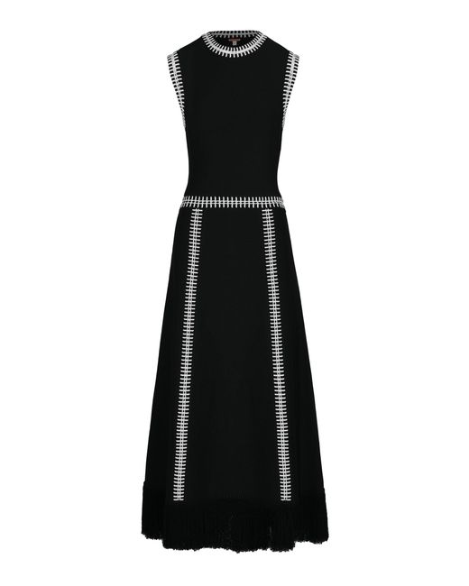 Johanna Ortiz Black Holiday Knitted Maxi Dress
