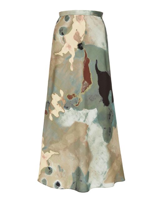 Beaufille Multicolor Hume Printed Crepe De Chine Maxi Skirt
