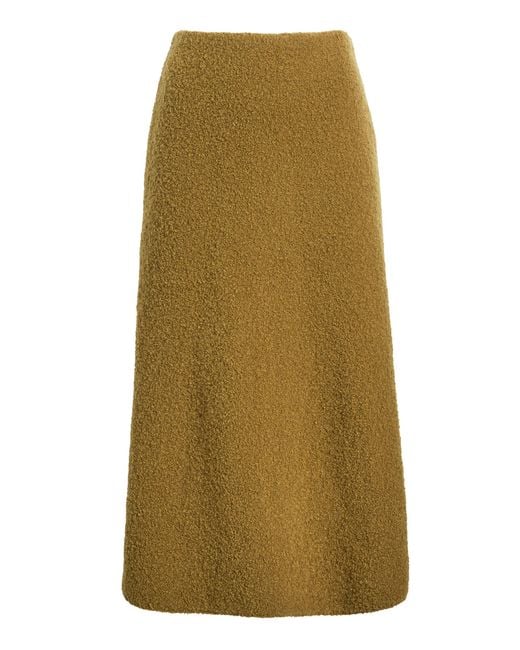 Proenza Schouler Green Frida Wool-Blend Boucle Midi Skirt