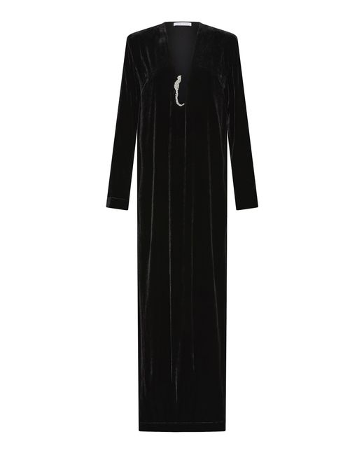 Rachel Gilbert Black Lyon Velvet Gown