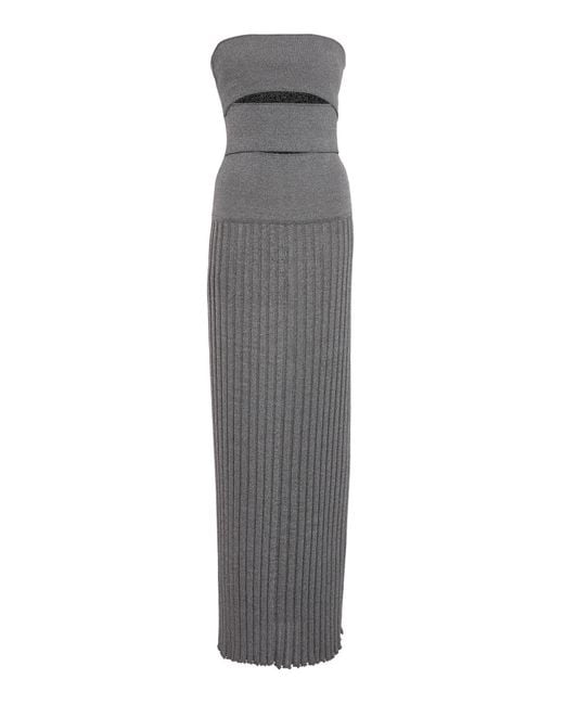 Christopher Esber Gray Slash Knit Maxi Dress