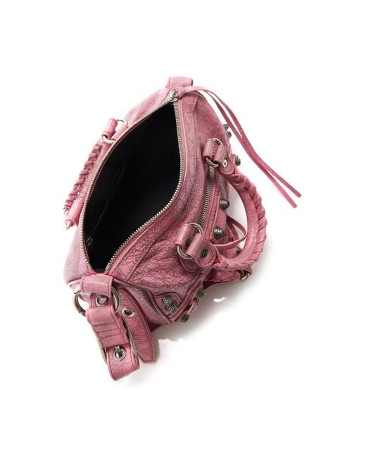 Balenciaga Pink Le Cagole Leather Mini Duffle Bag