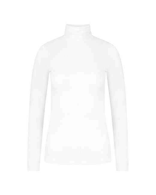 Majestic Filatures White Soft Touch Turtleneck Top